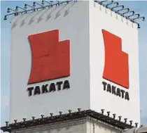  ?? BLOOMBERG PIC ?? Takata says the Chapter 15 petition is critical to ensure the continuati­on of business, preserve jobs and ensure its business partners continue to have access to critical components.