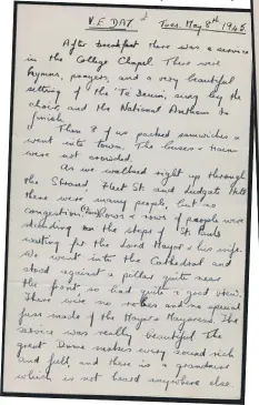  ??  ?? Extracts from Cynthia Edwards’ diary