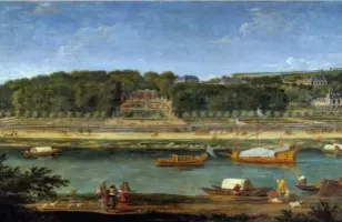  ??  ?? Vue du château de Saint-Cloud avec la galère royale sur la Seine, d’Adam Van der Meulen (1632-1660). La princesse Palatine disait de Saint-Cloud qu’il était « le plus bel endroit du monde ».