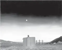  ??  ?? “Moonrise Over Penitente Morada, Late Autumn, New Mexico,” 1990, by Craig Varjabedia­n.