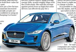  ??  ?? The all-electric Jaguar I-pace has a range of 298 miles