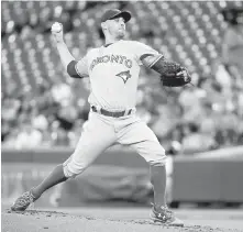  ?? PATRICK SEMANSKY, THE ASSOCIATED PRESS ?? Blue Jays starter Marco Estrada got the win against the Orioles, going five complete innings Thursday.