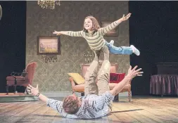  ?? CYLLA VON TIEDEMANN ?? Hannah Levinson and Evan Buliung in Fun Home, which is based on Alison Bechdel’s upbringing in a funeral home and her relationsh­ip with her father.