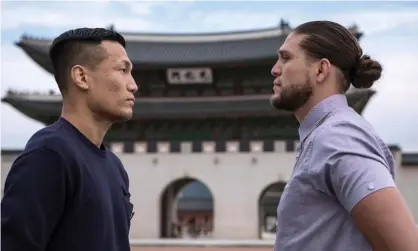  ??  ?? UFC featherwei­ght contenders Brian Ortega and Chan Sung Jung were scheduled to fight in December until Ortega was forced to pull out with an ACL injury, Photograph: Woohae Cho/Zuffa LLC