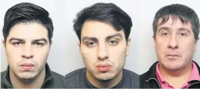  ??  ?? Burglars (from left) Nicholas Oviedo, Alexis Oviedo and Joel Ureta have been jailed