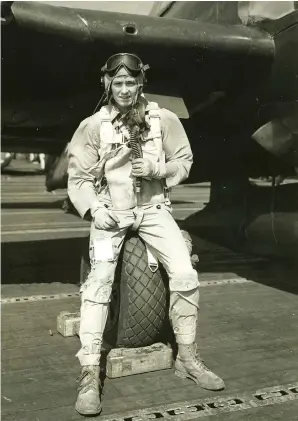  ??  ?? Ensign Robert Turnell, USS Wasp, December 1944. (Photo courtesy of James Busha)