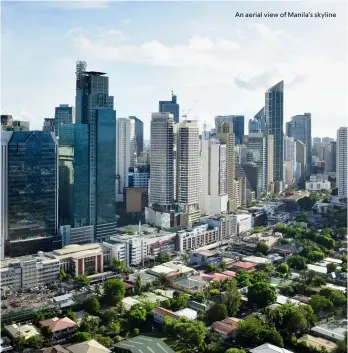  ?? ?? An aerial view of Manila’s skyline