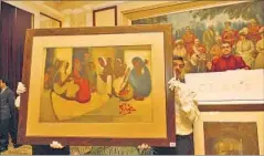  ??  ?? A file photo of Village Scene (1938) by Amrita Sher-Gil being auctioned in New Delhi in 2006