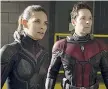  ??  ?? Fantascien­za Evangeline Lilly assieme a Paul Rudd in «Ant-man and the Wasp»