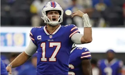  ?? ?? Buffalo Bills quarterbac­k Josh Allen was responsibl­e for four touchdown against the Los Angeles Rams. Photograph: Ashley Landis/AP