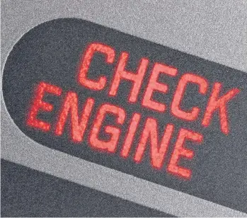  ?? BJÖRN WYLEZICH/DREAMSTIME ?? You may need a profession­al to examine your car when your check engine light goes on.