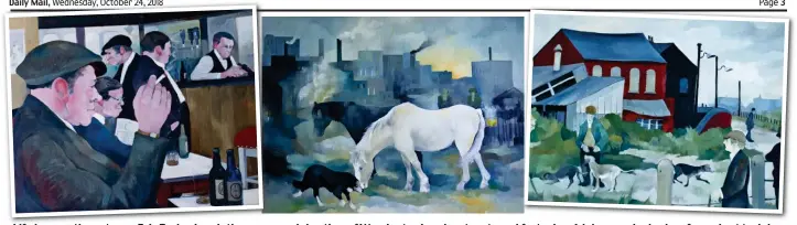  ??  ?? Life in a northern town: Eric Tucker’s paintings are a celebratio­n of Warrington’s pubs, streets and factories. A labourer, he had no formal art training