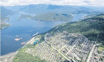  ?? CANADIAN PRESS VIA AP THE ?? This photo shows an aerial view of Kinder Morgan’s Trans Mountain marine terminal in Burnaby, British Columbia on Tuesday.
