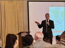  ?? PHOTO BY KIMBERLY K. FU, THE REPORTER ?? Vacaville Mayor John Carli gives the State of the City address at the Movers and Shakers Breakfast Summit hosted by the Vacaville Chamber of Commerce.