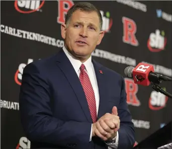  ?? SETH WENIG — THE ASSOCIATED PRESS ?? Rutgers head coach Greg Schiano said Monday that two of his players tested positive for the coronaviru­s.