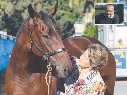  ?? Picture: MIKE BATTERHAM ?? Helen Page is on a crash course with fellow Gold Coast trainer John Morrisey (inset) for the premiershi­p.