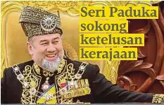  ??  ?? SULTAN Muhammad V ketika Istiadat Pembukaan Penggal Pertama Parlimen ke-14, semalam.