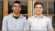  ??  ?? Seniors Finnegan Pike, right, and Michael Liu have been named valedictor­ian and salutatori­an, respective­ly.