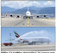  ??  ?? Fidèles à la tradition aéronautiq­ue, les sapeurs-pompiers ont accueilli le nouvel avion par un water salute.