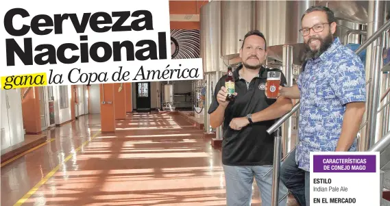  ?? Alonso Brenes, maestro Cervecero junto a Rafael Cruces, gerente General de la Micro Brewing Company. Esteban Monge/La República ??