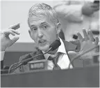  ?? ALEX WONG/ GETTY IMAGES ?? Rep. Trey Gowdy, R-S.C., at a House hearing last month, says President Trump should ask for extraditio­n of Russian hackers.