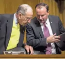  ?? GETTY IMAGES ?? GOP Sens. Chuck Grassley and Mike Lee have been pushing a landmark bill to the finish line.