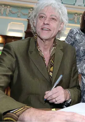  ??  ?? Outspoken: Bob Geldof at Dublin’s National Library yesterday