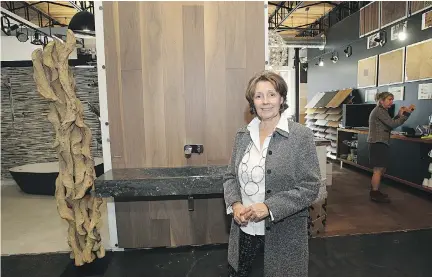  ?? MARIE-FRANCE COALLIER, MONTREAL GAZETTE FILES ?? Victoria Montbriand, co-owner of BAB Distributi­on, says stone surfaces are big when it comes to home design and that it’s all about bringing the outside inside. BAB’s handcarved stone sinks, for example, are a popular choice.