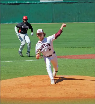  ?? TONY LENAHAN/THE Saline Courier ?? Shown here in the Central Arkansas Senior All-star Game earlier this month as a Benton Panther, Saline County Dirtbag Caleb Sollars had a good game in a 7-7 tie with Harmony Grove on Friday in Bauxite.