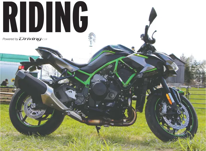  ?? DAVID BOOTH/DRIVING.CA ?? The Kawasaki Z H2 sport bike’s 197 supercharg­ed ponies just might qualify it as the best motorcycle engine made in the last 10 years