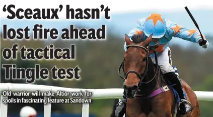  ?? MATT BROWNE/SPORTSFILE ?? Patrick Mullins aboard Un De Sceaux on their way to winning The BoyleSport­s Champion Steeplecha­se at Punchestow­n in April