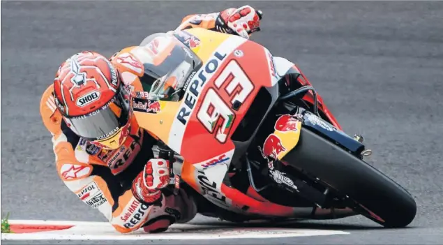  ??  ?? DOMINIO. Márquez se llevó la pole por delante de las dos Ducati oficiales, Dovizioso y Lorenzo, que son las favoritas al triunfo en el circuito de Red Bull Ring.