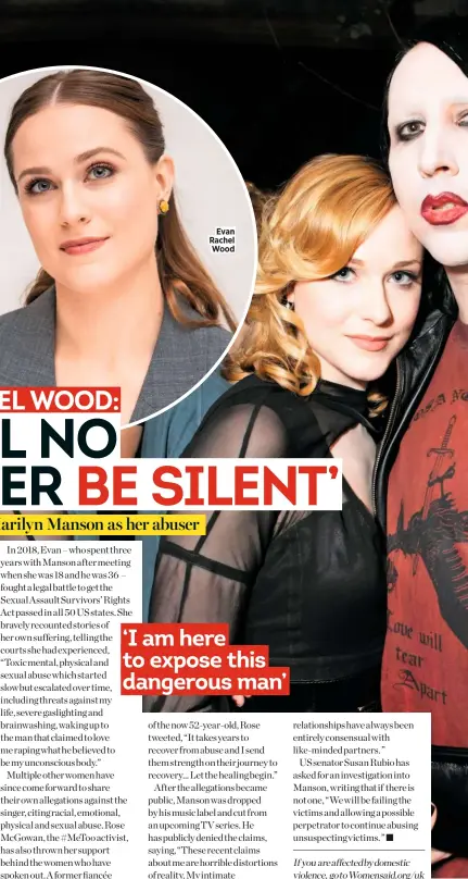  ??  ?? Evan Rachel Wood