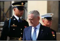  ?? AP/MANUEL BALCE CENETA ?? Secretary of Defense James Mattis said Friday at the Pentagon that the return from North Korea of American soldiers’ remains is “a first step of a restarted process. So we do want to explore additional efforts to bring others home.”