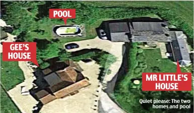  ??  ?? Quiet please: The two homes and pool