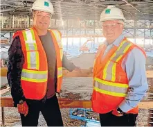  ?? FILE/TWITTER ?? Newfoundla­nd Growlers owner Dean Mcdonald (left) and Glenn Stanford, the team’s chief operating officer, have twice visited the Colisée, the new arena being constructe­d in Troisriviè­res, Que. Ncdonald wants to establish another ECHL team, one affiliated with the Montreal Canadiens, in Troisriviè­res. A lot would seem to depend on the meeting of the municipali­ty’s council tonight.