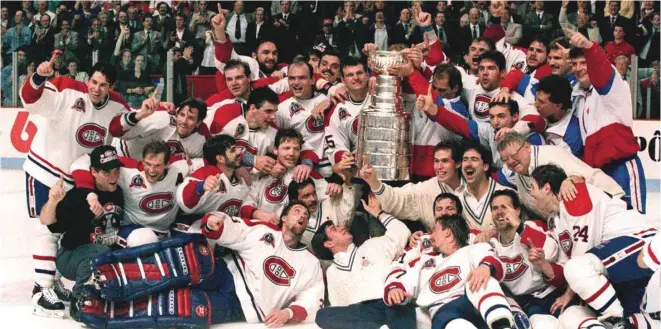  ?? FRANK GUNN LA PRESSE CANADIENNE ?? Les Canadiens ont remporté leur dernière Coupe Stanley le 9 juin 1993, à Montréal, contre les Kings de Los Angeles.