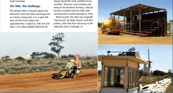  ??  ?? BELOW The grandstand. BOTTOM Judges and timekeeper­s’ box. BOTTOM LEFT American flat track rider Charlie Searle on his HarleyDavi­dson in 1979.