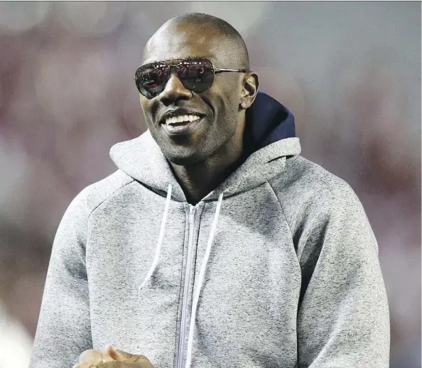  ?? BRYNN ANDERSON/THE ASSOCIATED PRESS FILES ?? NFL Hall of Famer Terrell Owens will not be resuming his football career with the Edmonton Eskimos after the team released him from their negotiatio­n list on Friday. Owens last played football in 2013 in the Indoor Football League.