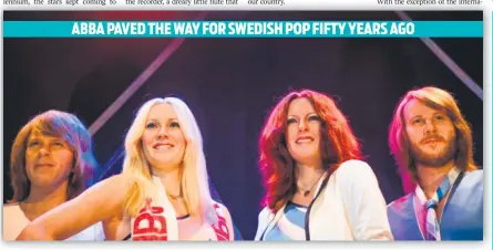  ?? PHOTO: AFP ?? Wax figures of Sweden’s ABBA at the ABBA museum in Stockholm.