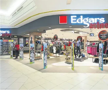  ??  ?? SPIN-OFF: Edgars Active opened recently in Gauteng’s new Mall of Africa