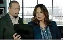  ?? NBC ?? “Law & Order: SVU” stars Ice-T, left, and Mariska Hargitay react in a scene from the episode “Once Upon a Time in El Barrio.”