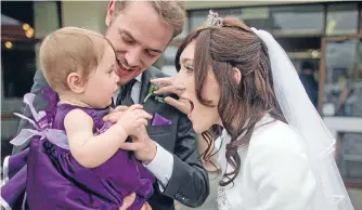  ?? Photo: Lawrence Smith/ Fairfax NZ. ?? Dream wedding: Jack and Vivian Waller with daughter Sophie, pictured at their wedding in February – a month after a grim diagnosis from doctors.