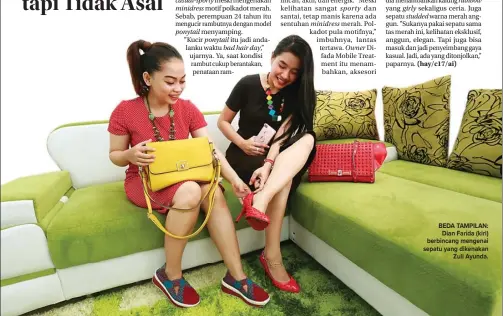  ?? GUSLAN GUMILANG/JAWA POS ?? casual-sporty minidress ponytail ponytail bad hair day,” minidress sporty Owner girly studded rainbow