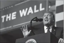  ?? ASSOCIATED PRESS ?? PRESIDENT DONALD TRUMP SPEAKS Monday. during a rally in El Paso, Texas, on