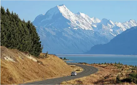  ?? JOHN BISSET/STUFF ?? Drives around Aoraki/Mt Cook, Tekapo and other parts of the Mackenzie region have been named as favourite road trips for Kiwis.