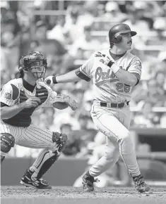  ?? 1997 PHOTO BY RUSSELL BEEKER, USA TODAY SPORTS ?? Rafael Palmeiro is one of five players in Major League Baseball history with 500 home runs and 3,000 hits.