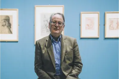  ?? PICTURES: SCOTT MERRYLEES. ?? FRAME AND FORTUNE: Chatsworth House curator of fine art Charles Noble with a small selection of the 65 works on display at the Millennium Gallery in Lines of Beauty: Master Drawings from Chatsworth.