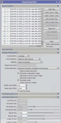  ??  ?? In PixInsight, Image Integratio­n is where you stack the registered images that are produced from the Preprocess­ing Script. Satellite trails and other imperfecti­ons can be removed here