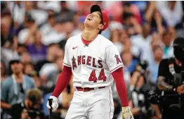  ?? David Zalubowski / Associated Press ?? American League MVP Shohei Ohtani of the Angels was named AP’s Male Athlete of the Year after a season unlike any since the early days of Babe Ruth.